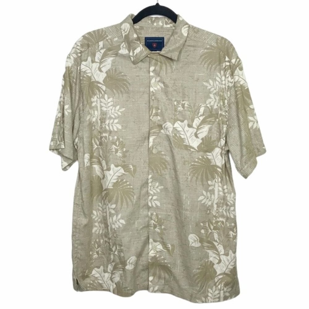 Saddlebred Hetch Khaki Short Sleeve Button Up Camp Shirt
